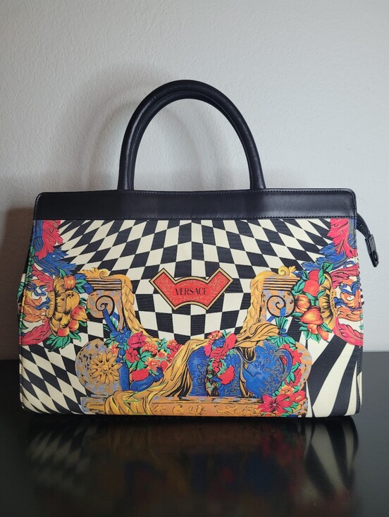 Versace Handbags - Gianni Versace Rare Psychedelic Illusion Satchel